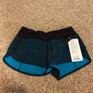 Lululemon Speed Shorts Size 4 Blue Pattern